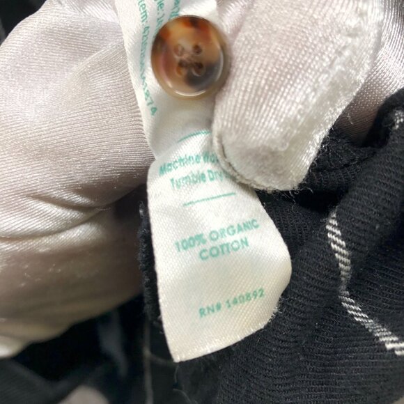 Marine Layer Flannel Popover Shirt Womens L Black Grid Plaid Organic Cotton - Picture 6 of 8